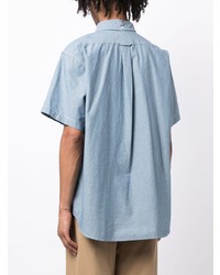 Chemise à manches courtes en chambray bleu clair Engineered Garments