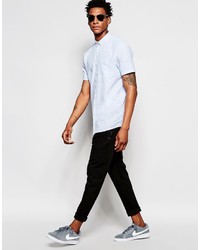 Chemise à manches courtes en chambray bleu clair Minimum
