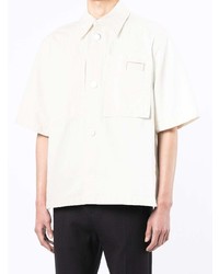 Chemise à manches courtes en denim blanche Wooyoungmi
