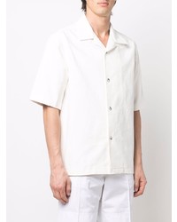 Chemise à manches courtes en denim blanche Jil Sander