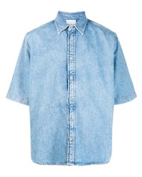 Chemise à manches courtes en denim bleu clair Acne Studios