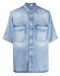 Chemise à manches courtes en denim bleu clair Isabel Marant