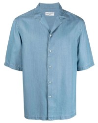 Chemise à manches courtes en denim bleu clair Officine Generale