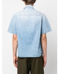 Chemise à manches courtes en denim bleu clair Haikure
