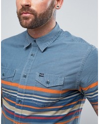 Chemise à manches courtes en denim bleu clair Wrangler