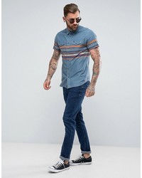 Chemise à manches courtes en denim bleu clair Wrangler