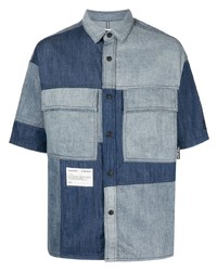 Chemise à manches courtes en denim bleu marine Izzue