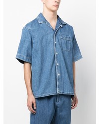 Chemise à manches courtes en denim bleue Marni
