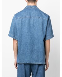 Chemise à manches courtes en denim bleue Marni