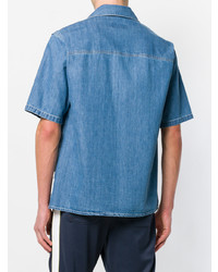 Chemise à manches courtes en denim bleue AMI Alexandre Mattiussi