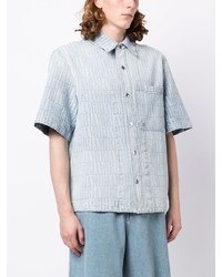 Chemise à manches courtes en denim imprimée bleu clair Amiri