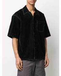 Chemise à manches courtes en denim noire Marni