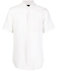 Chemise à manches courtes en lin à rayures verticales blanche Armani Exchange
