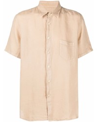 Chemise à manches courtes en lin beige 120% Lino