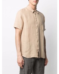 Chemise à manches courtes en lin beige 120% Lino