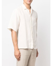 Chemise à manches courtes en lin beige 120% Lino