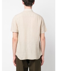 Chemise à manches courtes en lin beige 120% Lino