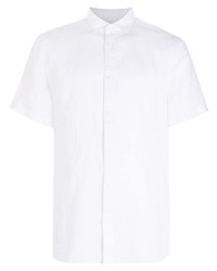 Chemise à manches courtes en lin blanche Armani Exchange