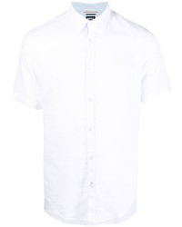 Chemise à manches courtes en lin blanche BOSS