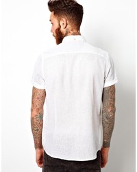 Chemise à manches courtes en lin blanche Asos