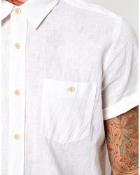 Chemise à manches courtes en lin blanche Asos