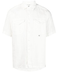 Chemise à manches courtes en lin blanche C.P. Company