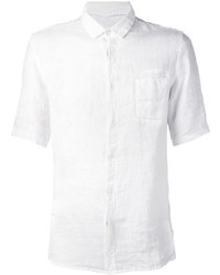 Chemise à manches courtes en lin blanche