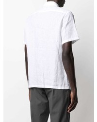 Chemise à manches courtes en lin blanche Theory