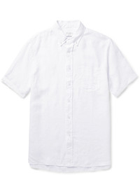 Chemise à manches courtes en lin blanche Club Monaco