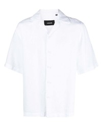 Chemise à manches courtes en lin blanche Costumein