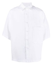 Chemise à manches courtes en lin blanche Costumein