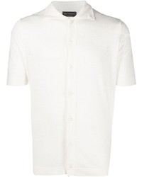 Chemise à manches courtes en lin blanche Dell'oglio