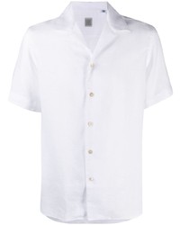 Chemise à manches courtes en lin blanche Eleventy
