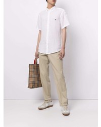 Chemise à manches courtes en lin blanche Polo Ralph Lauren