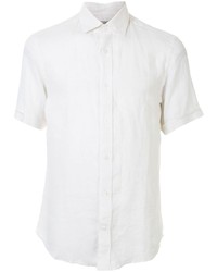 Chemise à manches courtes en lin blanche Gieves & Hawkes