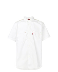 Chemise à manches courtes en lin blanche Junya Watanabe MAN