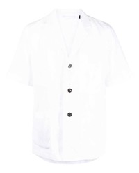 Chemise à manches courtes en lin blanche Lardini