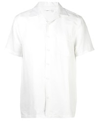 Chemise à manches courtes en lin blanche Onia