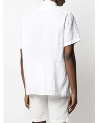 Chemise à manches courtes en lin blanche Massimo Alba