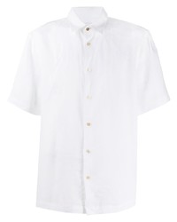 Chemise à manches courtes en lin blanche Paul Smith