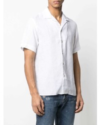 Chemise à manches courtes en lin blanche Eleventy