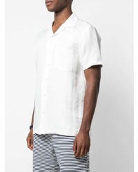 Chemise à manches courtes en lin blanche Onia