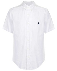 Chemise à manches courtes en lin blanche Polo Ralph Lauren