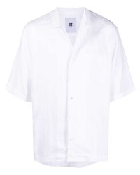 Chemise à manches courtes en lin blanche PT TORINO