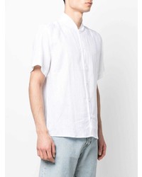 Chemise à manches courtes en lin blanche PMD