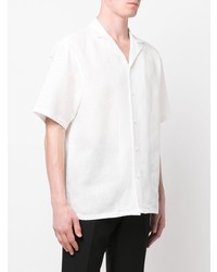 Chemise à manches courtes en lin blanche Zegna