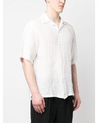 Chemise à manches courtes en lin blanche Costumein