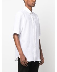 Chemise à manches courtes en lin blanche Billionaire