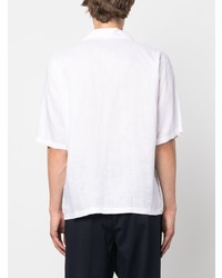 Chemise à manches courtes en lin blanche Aspesi