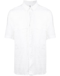Chemise à manches courtes en lin blanche Transit